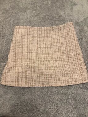 ARULA Blush and Cream Tweed A-Line Mini Skort 3X
